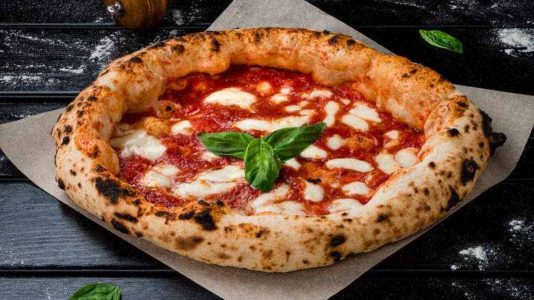 Close up of Margherita pizza