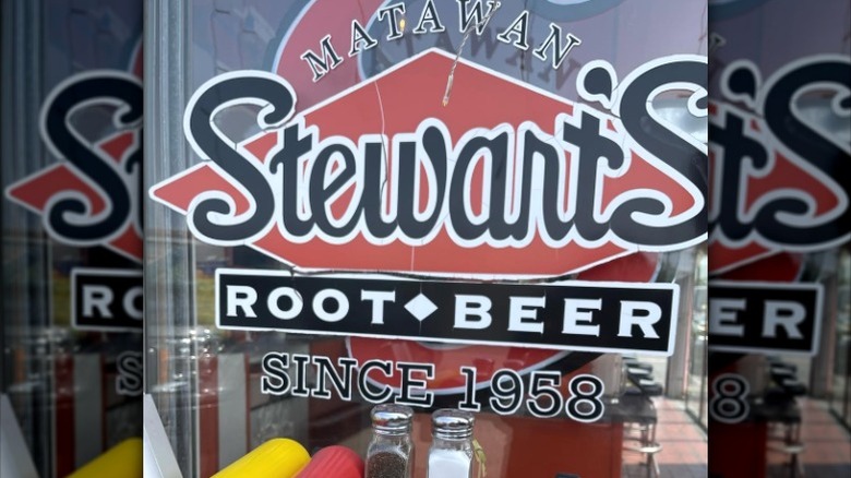 The window of a Stewart's restaurant in Matawan, New Jersey.