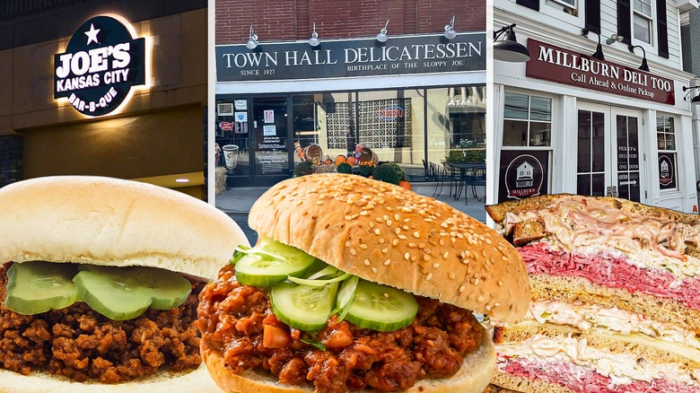 Sloppy Joes in front of Town Hall Deli, Joe's Kansas City BBQ, and Millburn Deli