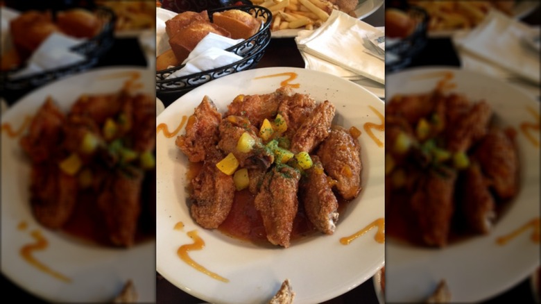 Granny's Restaurant fried chicken wings on white plate