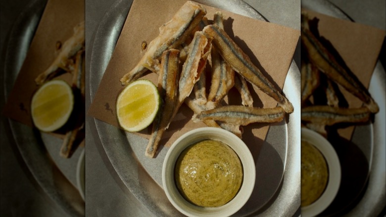Crispy whole smelts with curry leaf aioli from Leo's