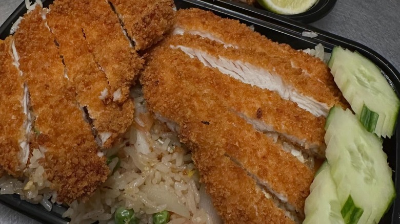 "Crispy Chicken with rice from Baylee Thai Cuisine