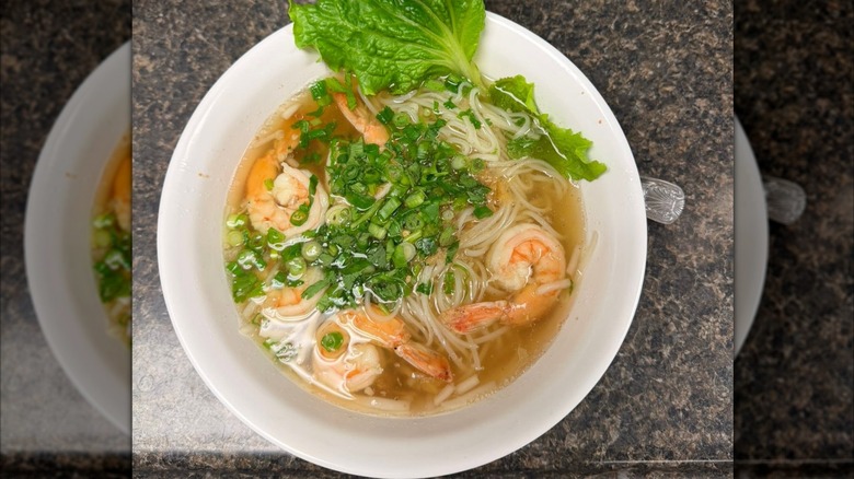 Pho with shrimp at Thai Staunton Restaurant