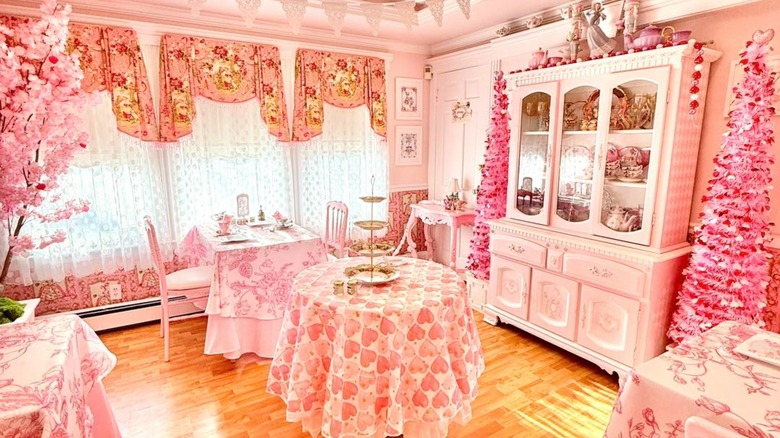 Fancy That pink interior dining room