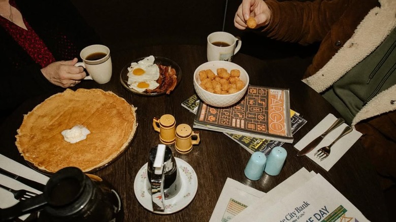 Marge's Diner breakfast spread in Fargo