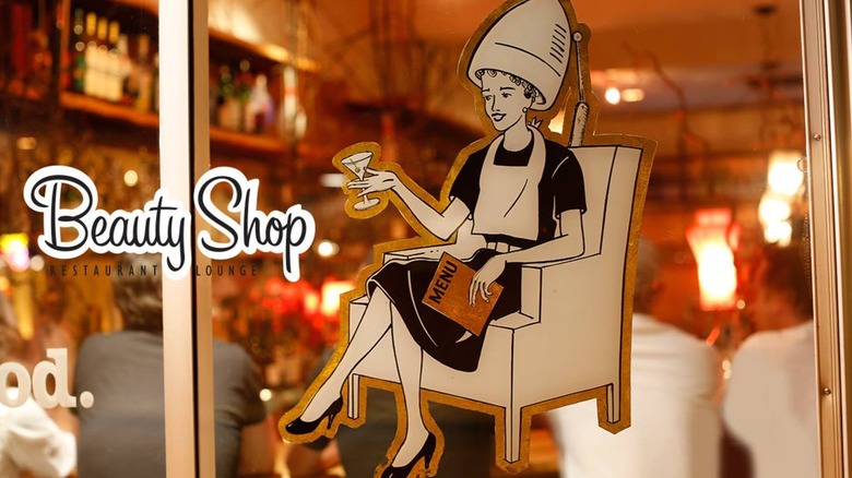 The Beauty Shop Restaurant exterior signage