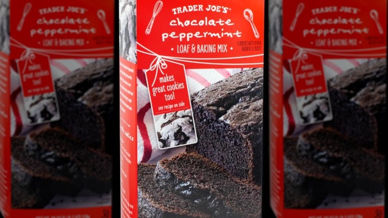 Trader Joe's Chocolate Peppermint Loaf & Baking Mix package