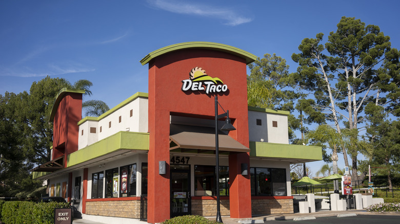 The exterior of a Del Taco restaurant