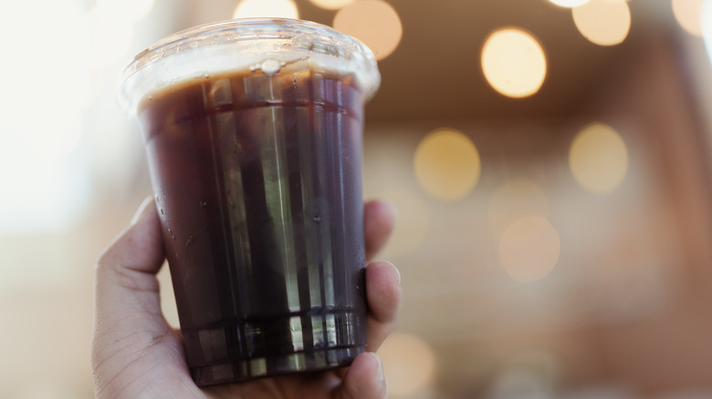 glass of cold brew coffee with foam