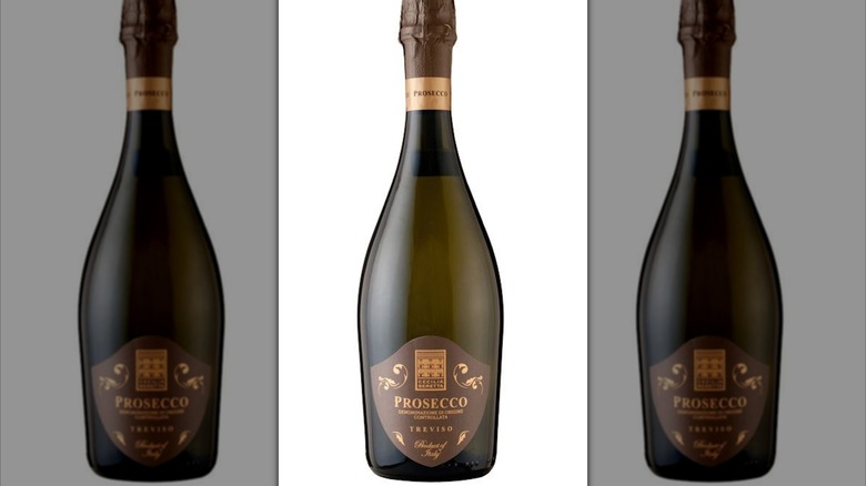 Cecilia Berreta Prosecco Treviso bottle on white backdrop