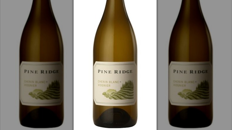 Pine Ridge Chenin Blanc and Viognier Blend bottle on white backdrop