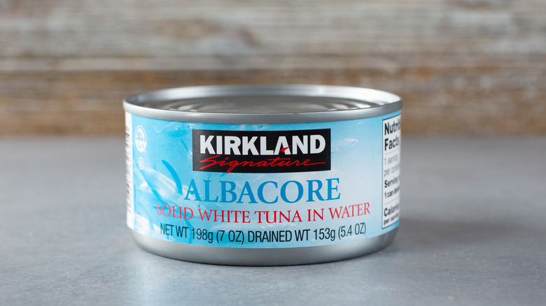 Can of Costco's Kirkland Signature Albacore white tuna