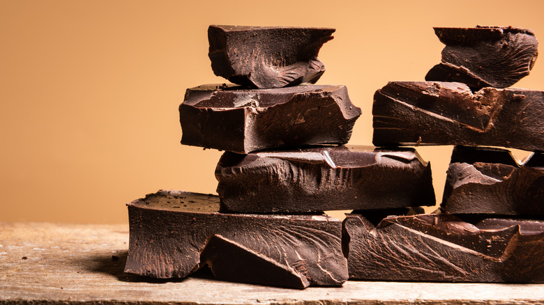 chocolate bars on wooden surface