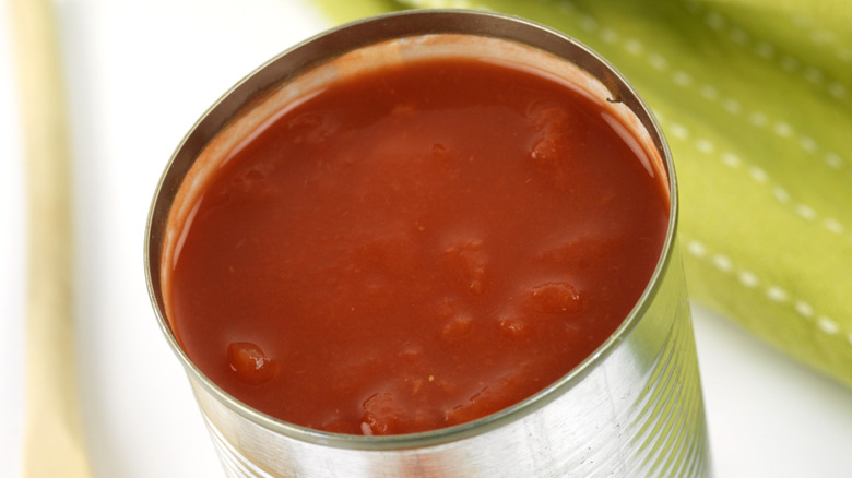 can of tomatoes with lots of liquid