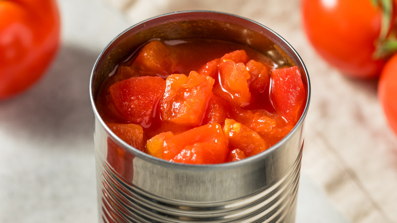 open can of tomatoes