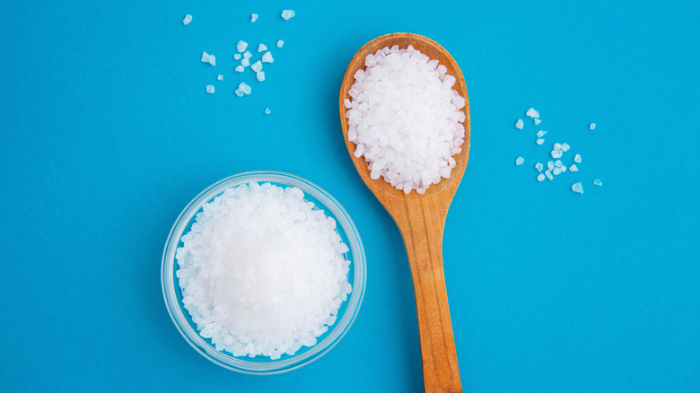bowl of salt with spoon of salt