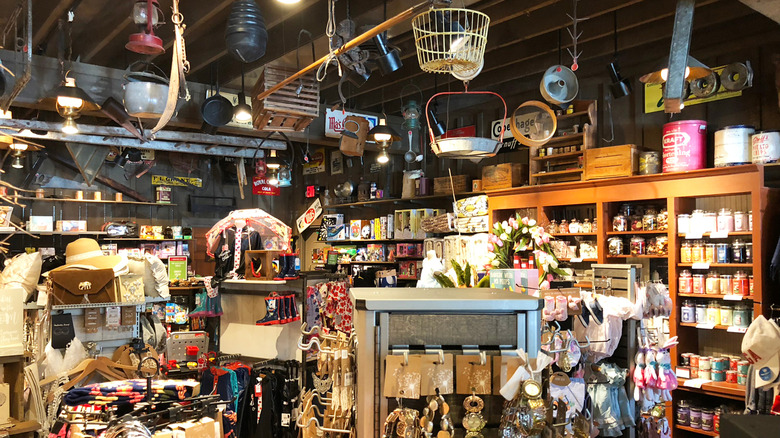 Interior of Cracker Barrel General Store with lots of shopping items