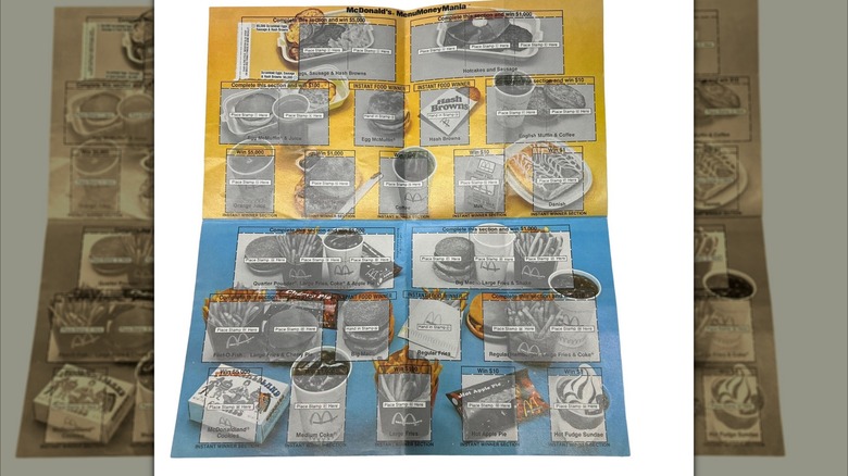 The $1,000,000 Menu Mania game board