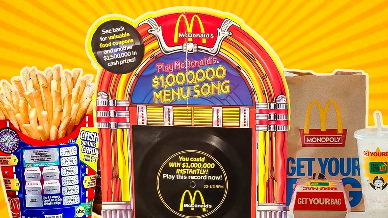 McDonald's food and game pieces
