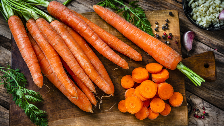 Whole and chopped carrots
