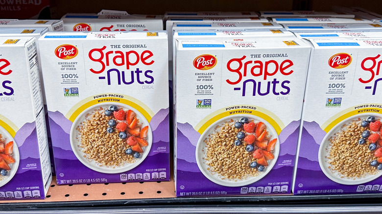 Grape nuts cereal boxes