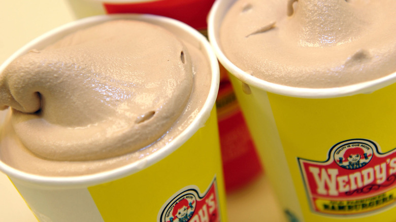 Close-up on Wendy's chocolate Frosty treats