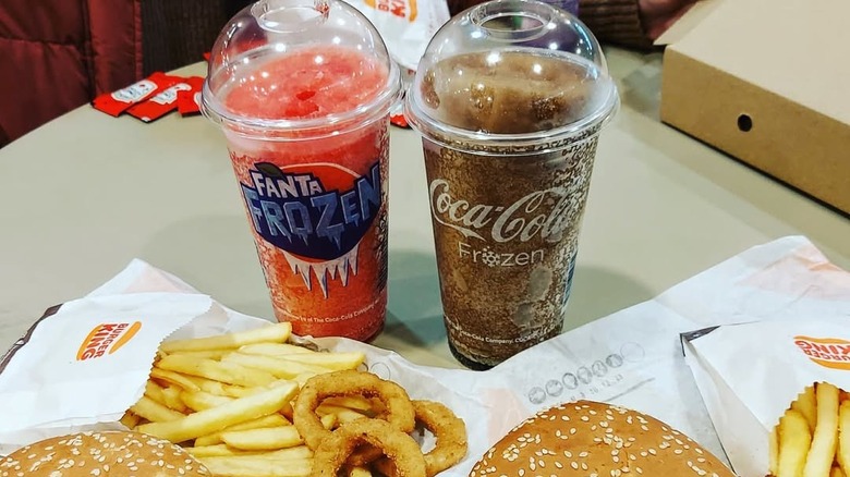 Burger King frozen drinks and food
