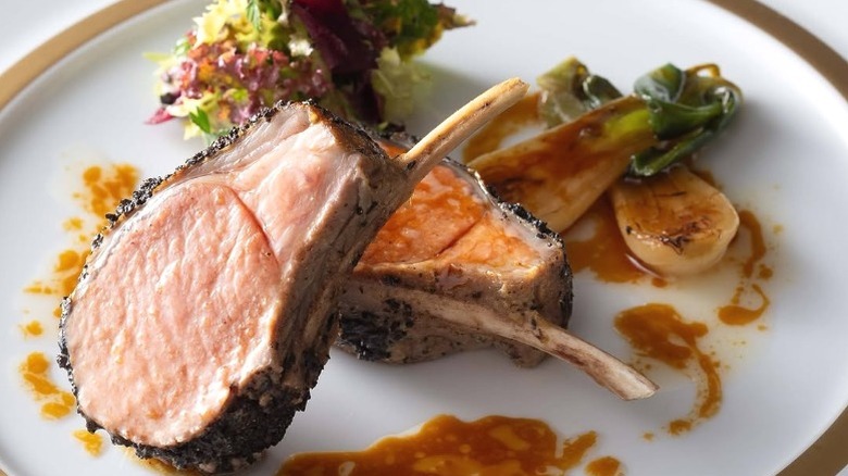 A dish of lamb chops from Joël Robuchon Tokyo.