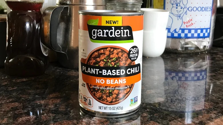 Can of gardein chili