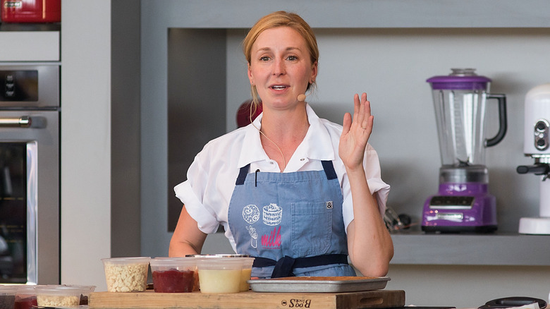Christina Tosi doing a cooking demonstration