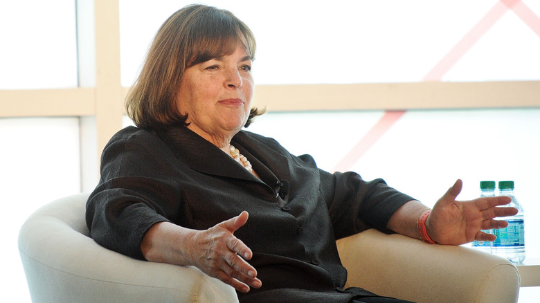 Ina Garten sitting in a chair and talking