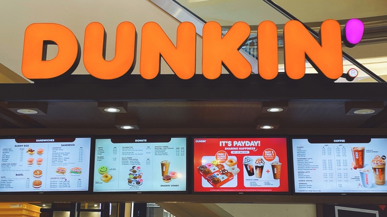 Dunkin' menu in store