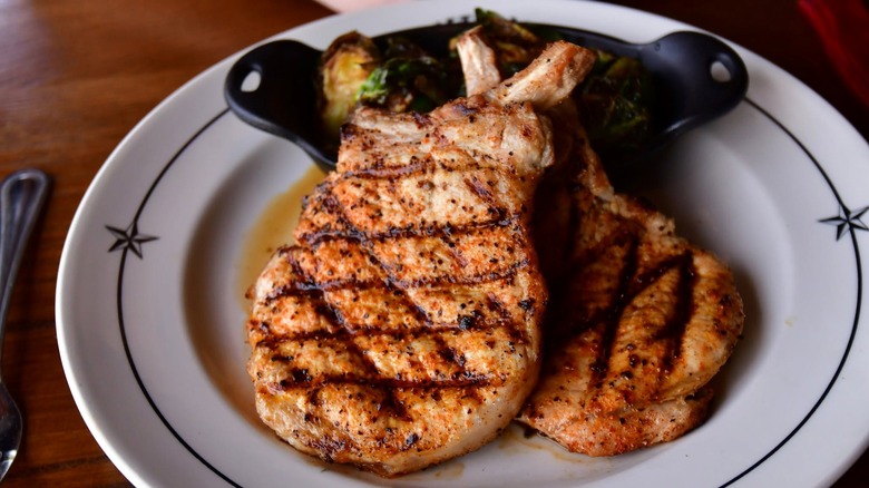 Saltgrass Steak House Prime Pork Chops on white plate