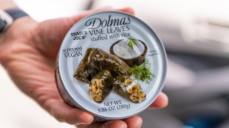Can of Trader Joe's dolmas