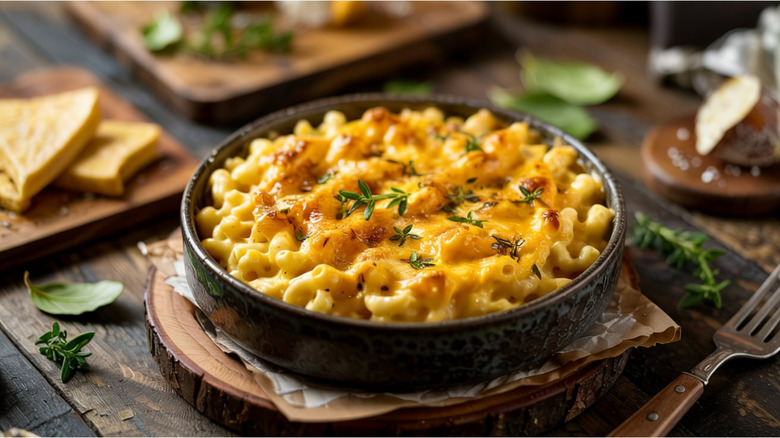 Golden baked mac and cheese