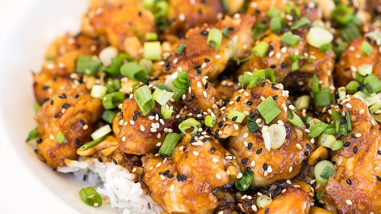 Bowl of Spicy Cashew Chicken