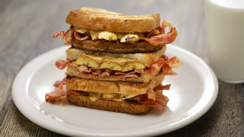 The peanut butter, banana, and bacon sandwich known as The Elvis