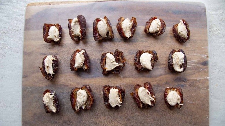 Medjool dates stuffed with nougat filling