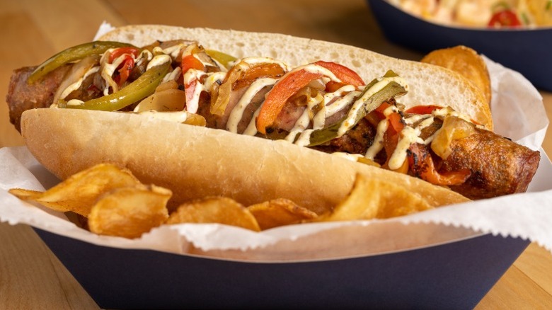 Cajun sausage po'boy at Caesars Superdome