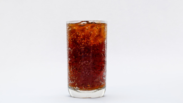 Icy root beer in glass