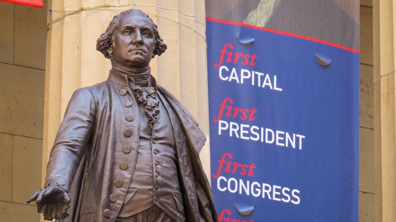 A statue of George Washington.