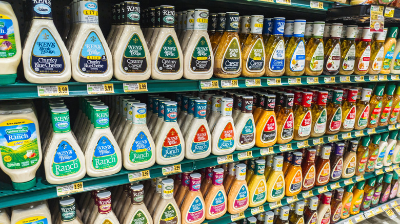 Ken's Steak House salad dressings on display in a grocery store