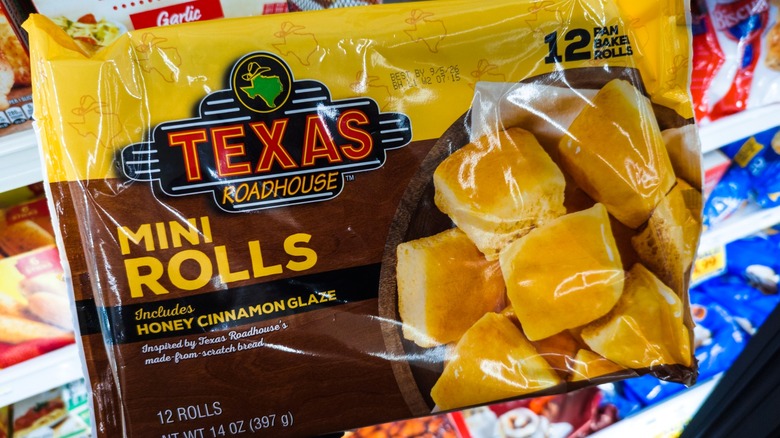 Texas Roadhouse store-bought bread rolls in supermarket