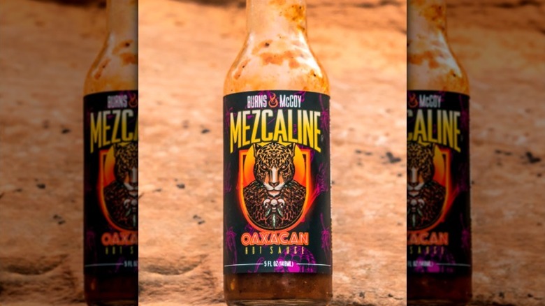A bottle of Burns & McCoy Mezcaline Oaxacan Hot Sauce.