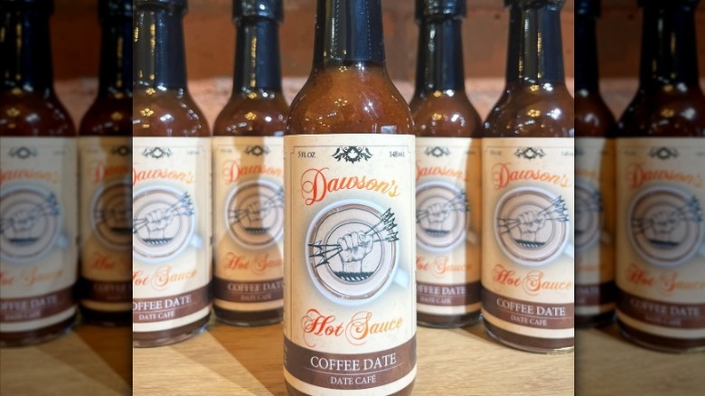 A bottle of Dawson's Coffee Date Hot Sauce.