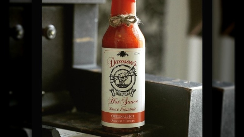 A bottle of Dawson's Original Hot Sauce.