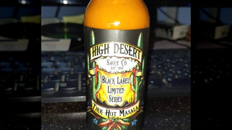 A bottle of High Desert Sauce Co. Tikk-Hot Masala Hot Sauce