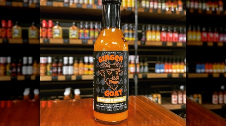 A bottle of The Original Goat Ginger Goat Hot Sauce.