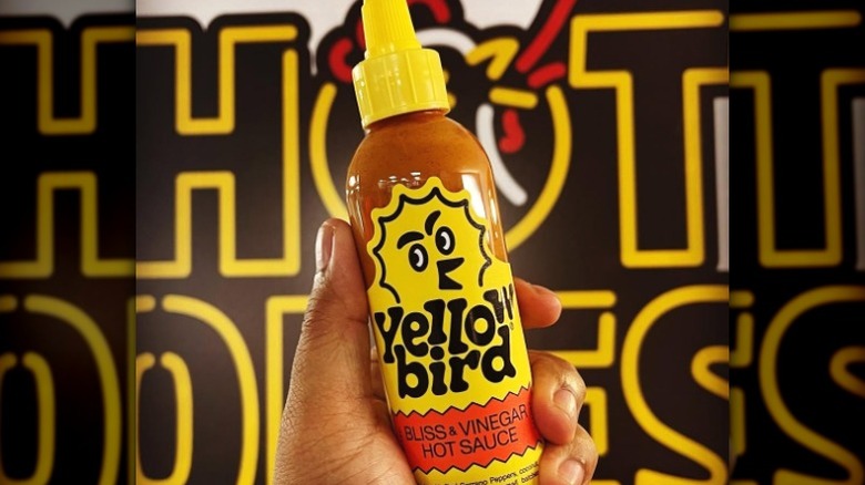 A bottle of Yellowbird Bliss & Vinegar Hot Sauce.