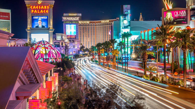The Las Vegas strip at night